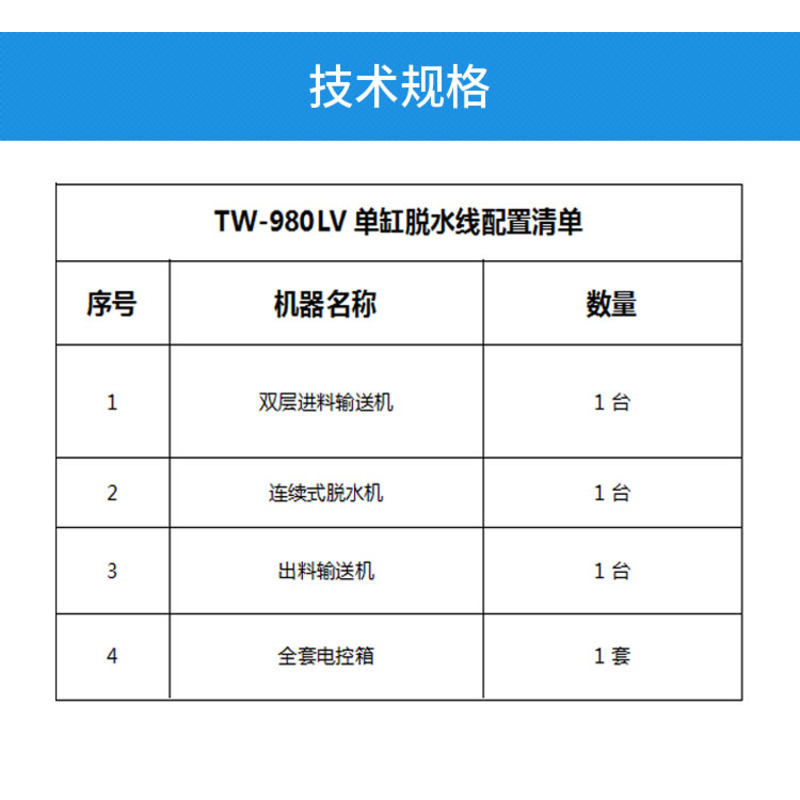 央厨网-TW-980LV 全自动脱水线